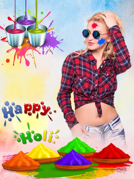 Happy Holi Video Maker Tangkapan skrin 1