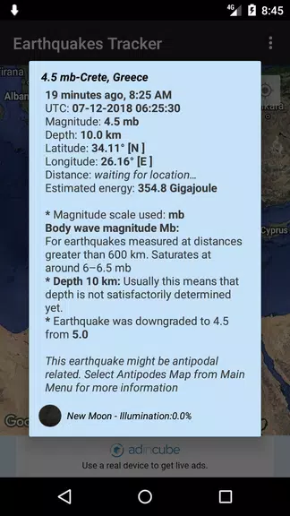 Earthquakes Tracker Captura de pantalla 3