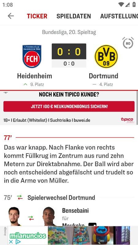 kicker Fußball News Ekran Görüntüsü 2