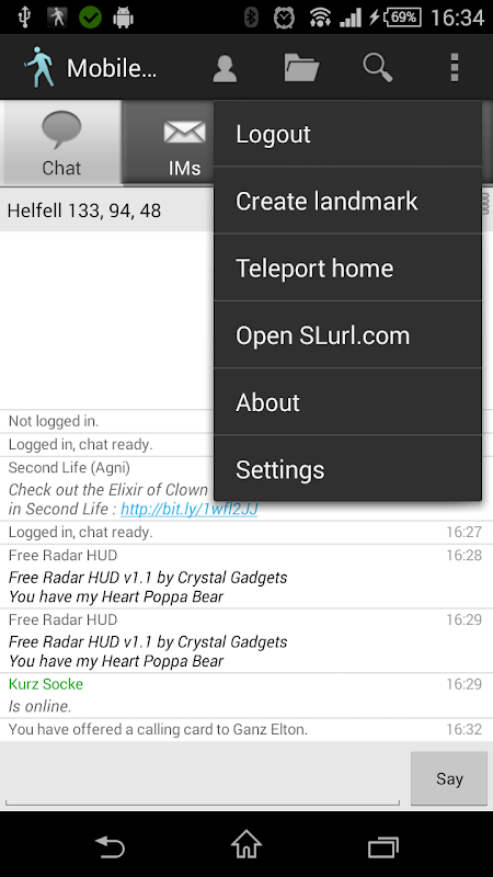 Schermata Mobile Grid Client 1