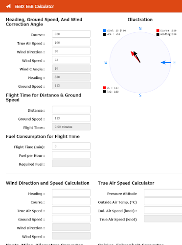 Schermata E6BX E6B Calculator 2