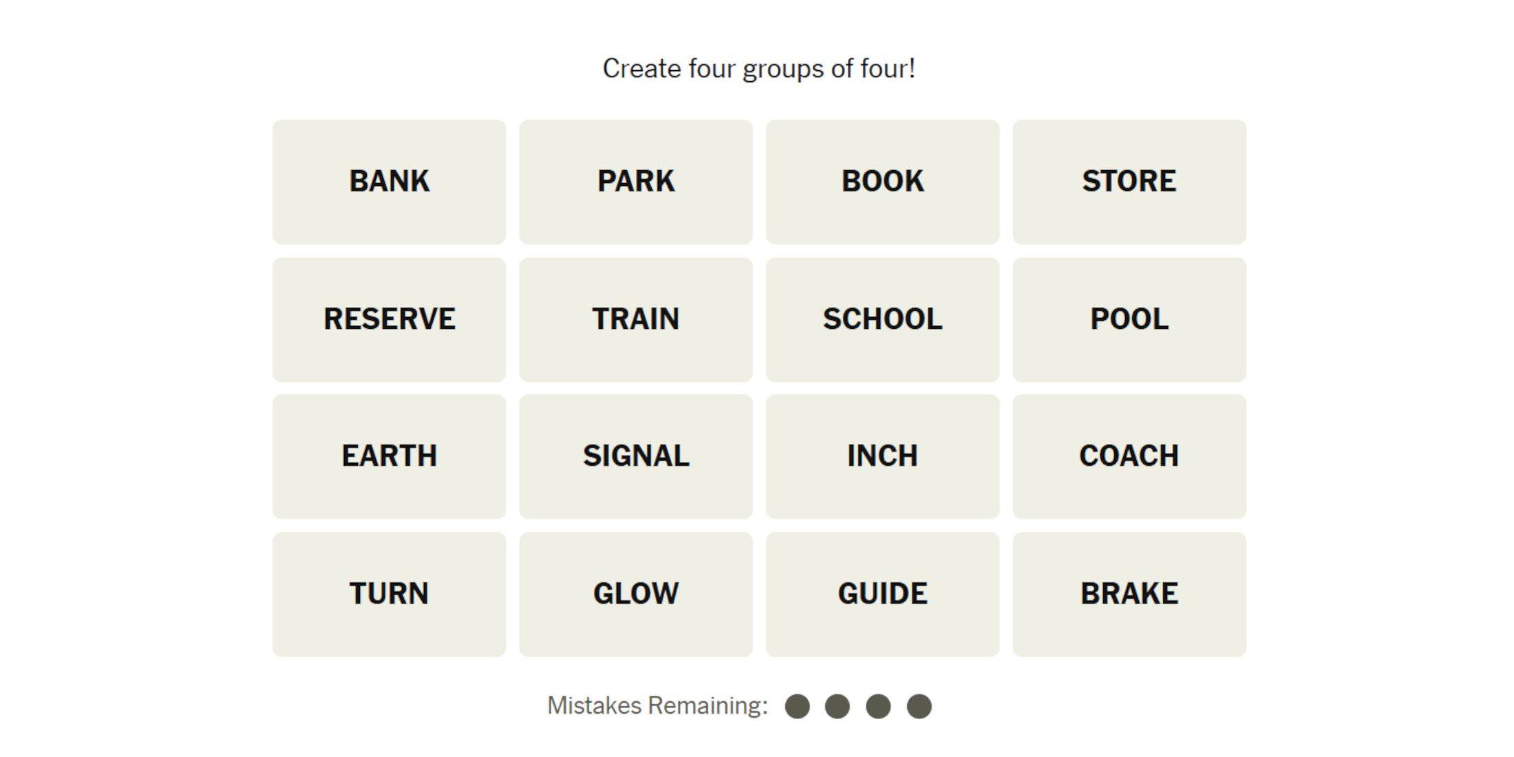 NYT Connections Puzzle Game - Word Association Challenge