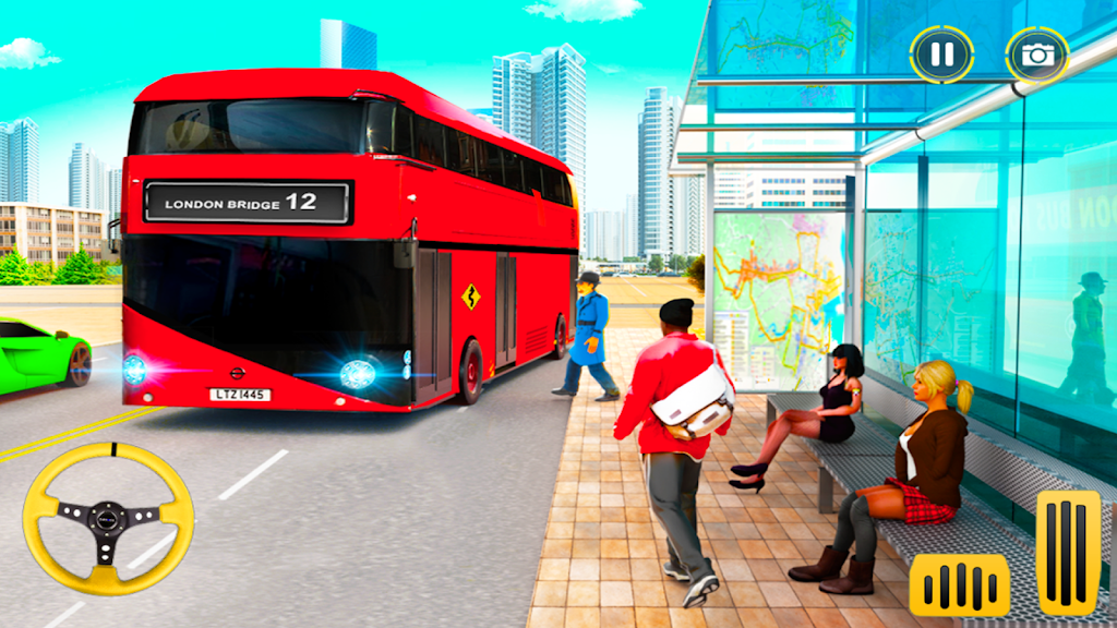 City Coach Bus Driving Sim 3D স্ক্রিনশট 1