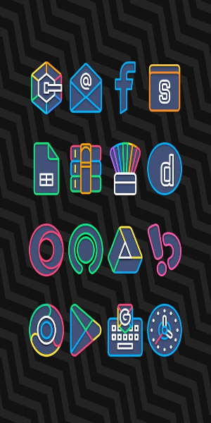 Garis Dark - Lines Icon Pack स्क्रीनशॉट 2