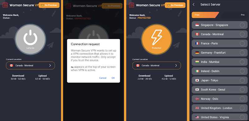 Schermata Woman Secure VPN 3