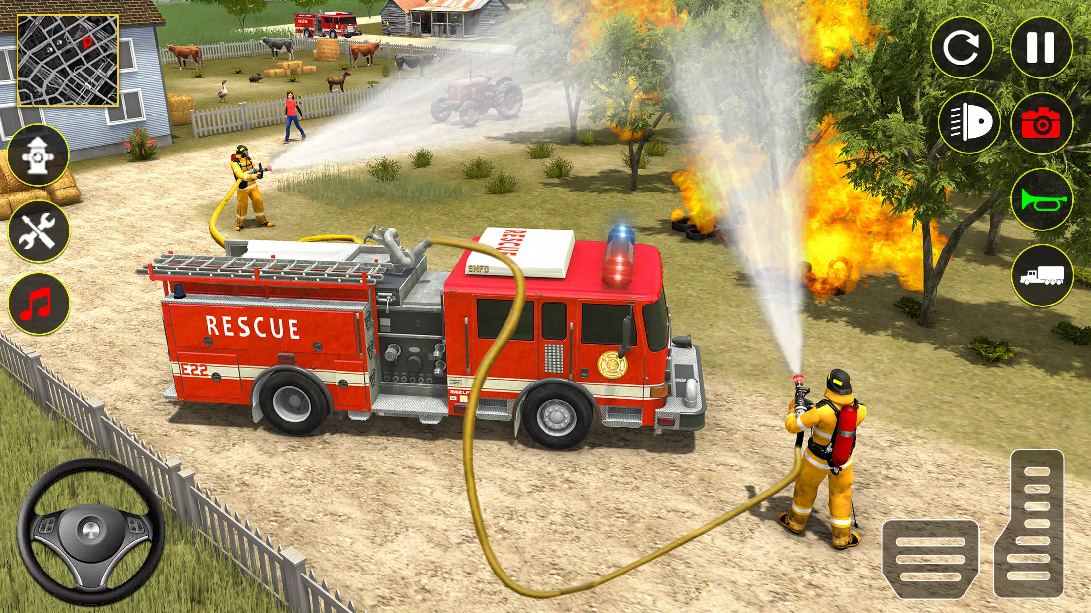 Fire Truck Rescue Sim Games 3d Tangkapan skrin 2