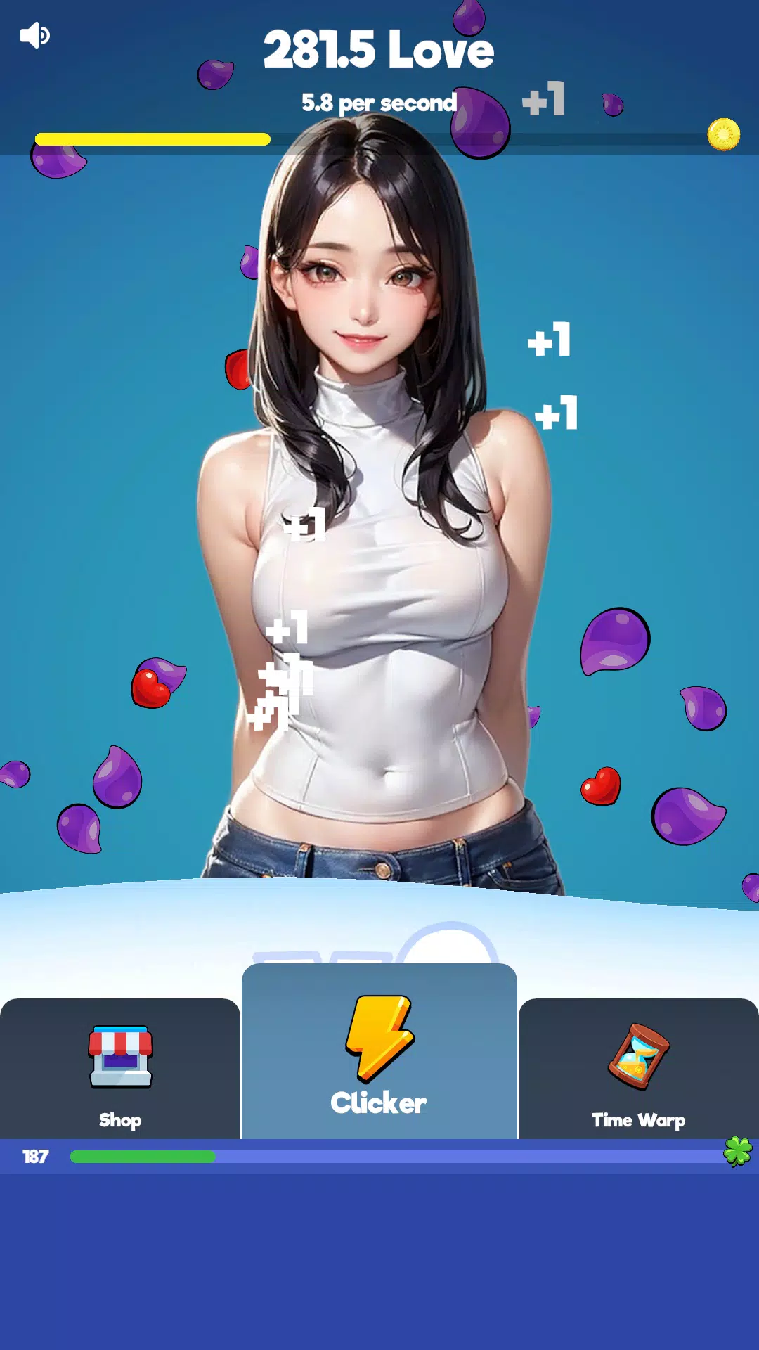 Sexy touch girls: idle clicker Captura de pantalla 1