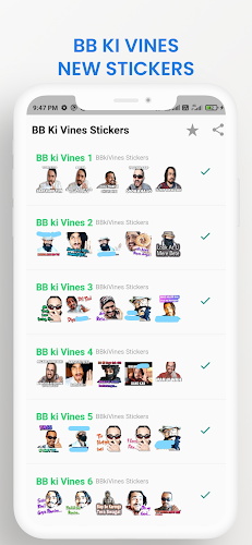 BB Ki Vines Stickers Capture d'écran 1