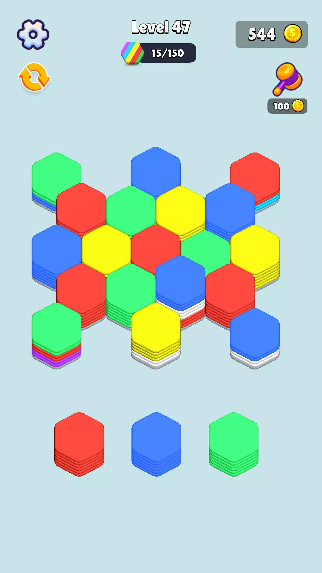 Stack Hexa Sort: Puzzle Match ภาพหน้าจอ 1