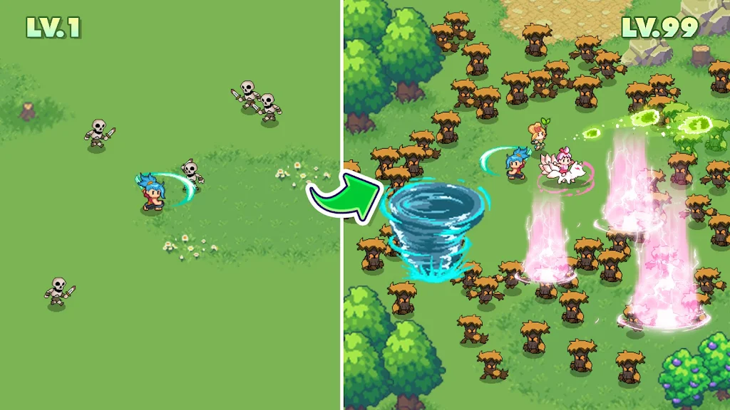 Guardian War: Pixel Rumble RPG Schermafbeelding 1