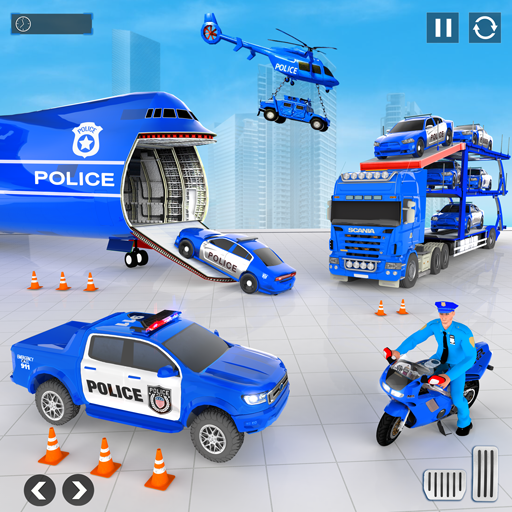 Police Car transporter Game 3D Captura de pantalla 1