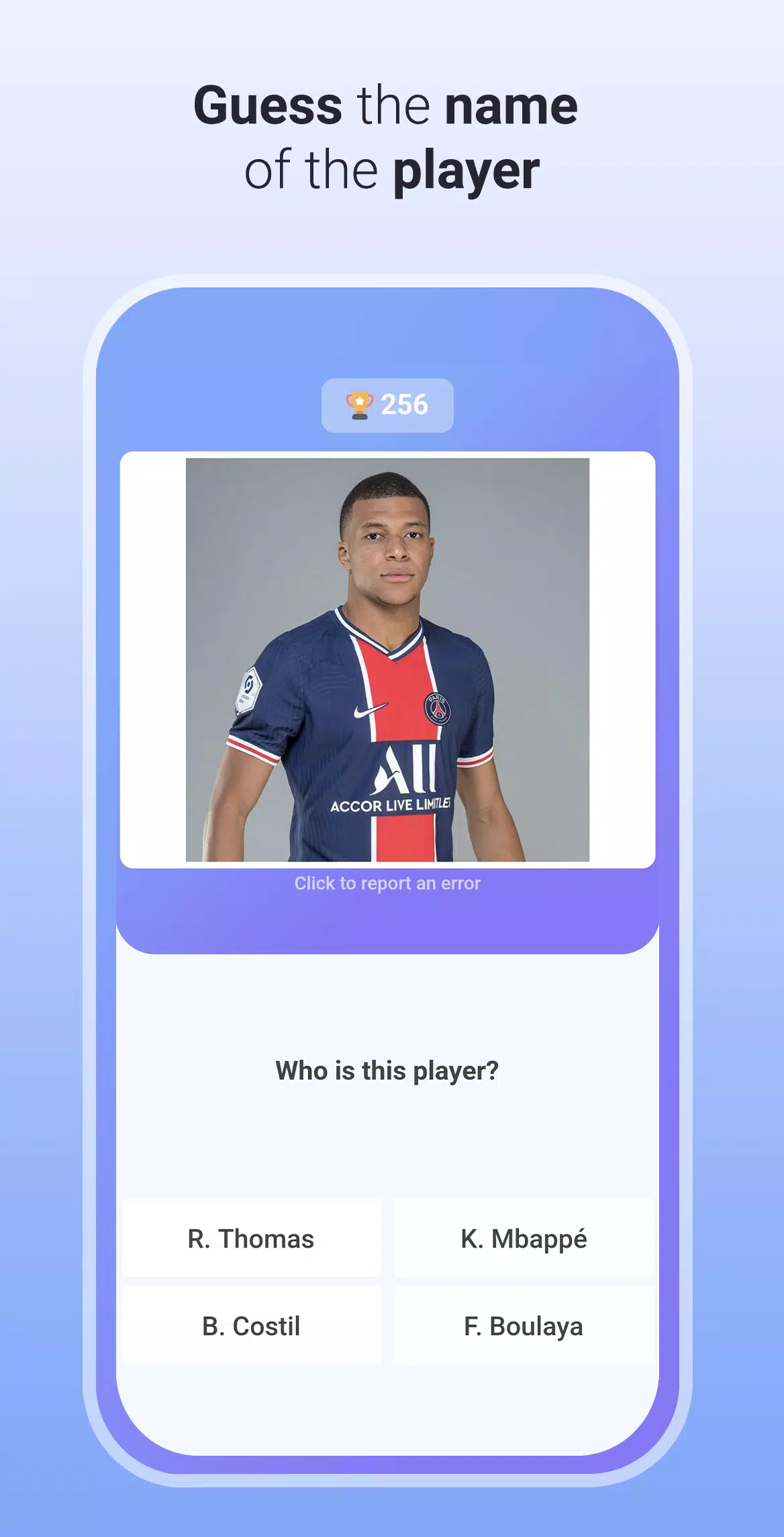 Quiz Soccer - Guess the name Screenshot 1