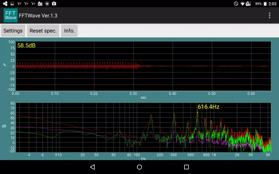 Sound monitor FFTWave Captura de tela 1