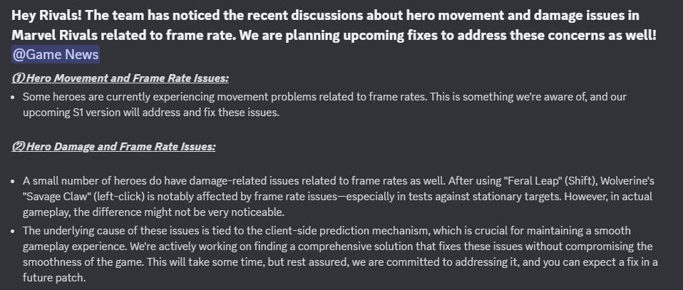 Alam ng mga tagabuo ng karibal ng Marvel ang tungkol sa FPS PayTowin Bug Fix Incoming