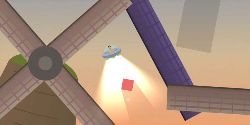 UFO-Man: Mang theo hành lý với dầm máy kéo trong trò chơi iOS