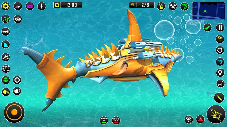 Shark Robot Car Game 3d Screenshot 3