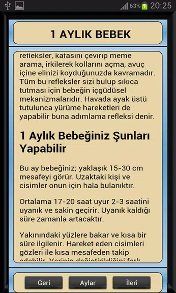 Bebek Gelişimi Ay Ay Detaylı Zrzut ekranu 3