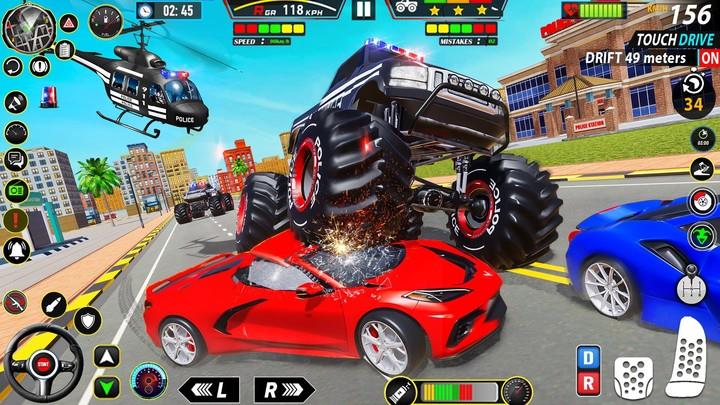 Police Monster Truck Car Games Ekran Görüntüsü 2