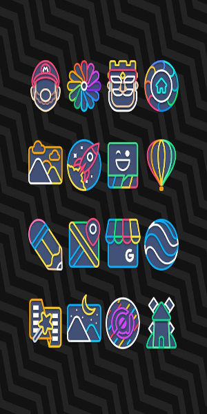 Garis Dark - Lines Icon Pack स्क्रीनशॉट 3