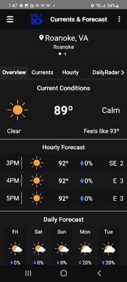 WSLS 10 Roanoke Weather Ảnh chụp màn hình 2