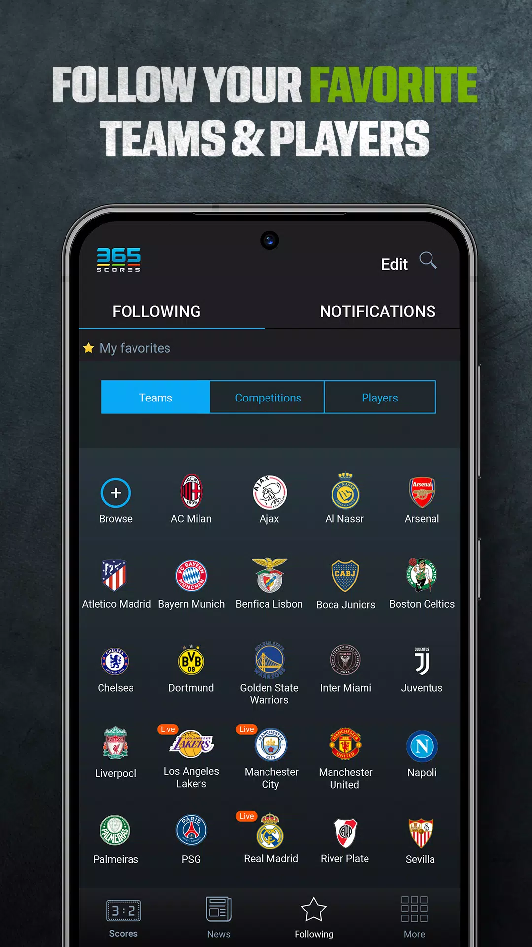 365Scores Schermafbeelding 1