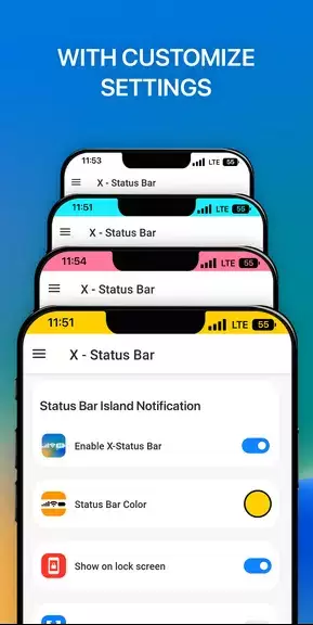 iCenter iOS 16: X - Status Bar Ảnh chụp màn hình 1