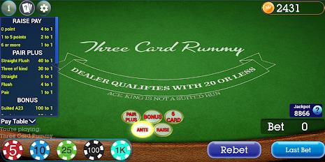 Vegas Three Card Rummy ဖန်သားပြင်ဓာတ်ပုံ 1