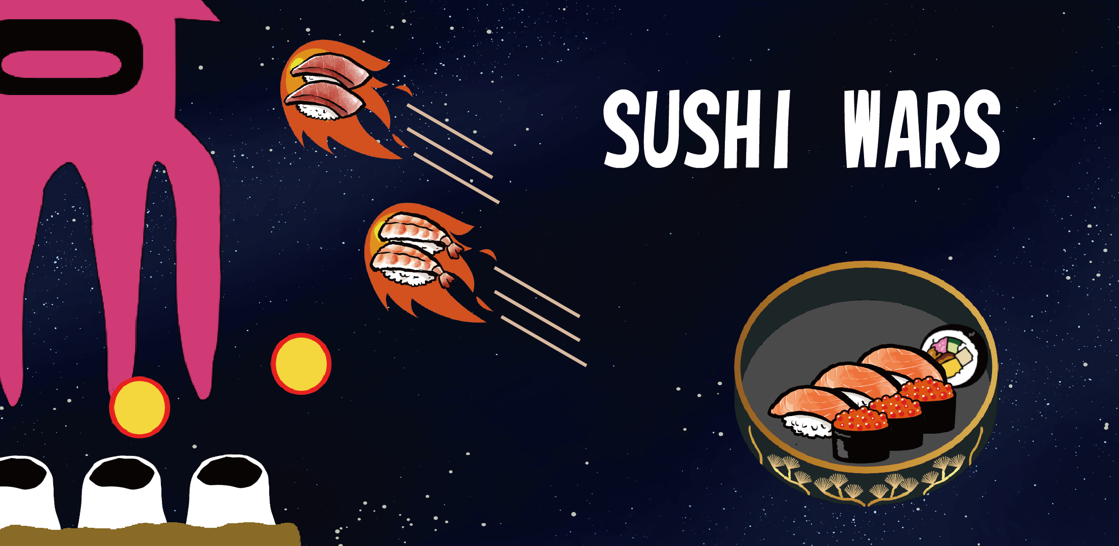 SUSHI WARS - easy shooter game- Captura de tela 1