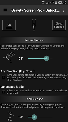 Schermata Gravity Screen - On/Off 1