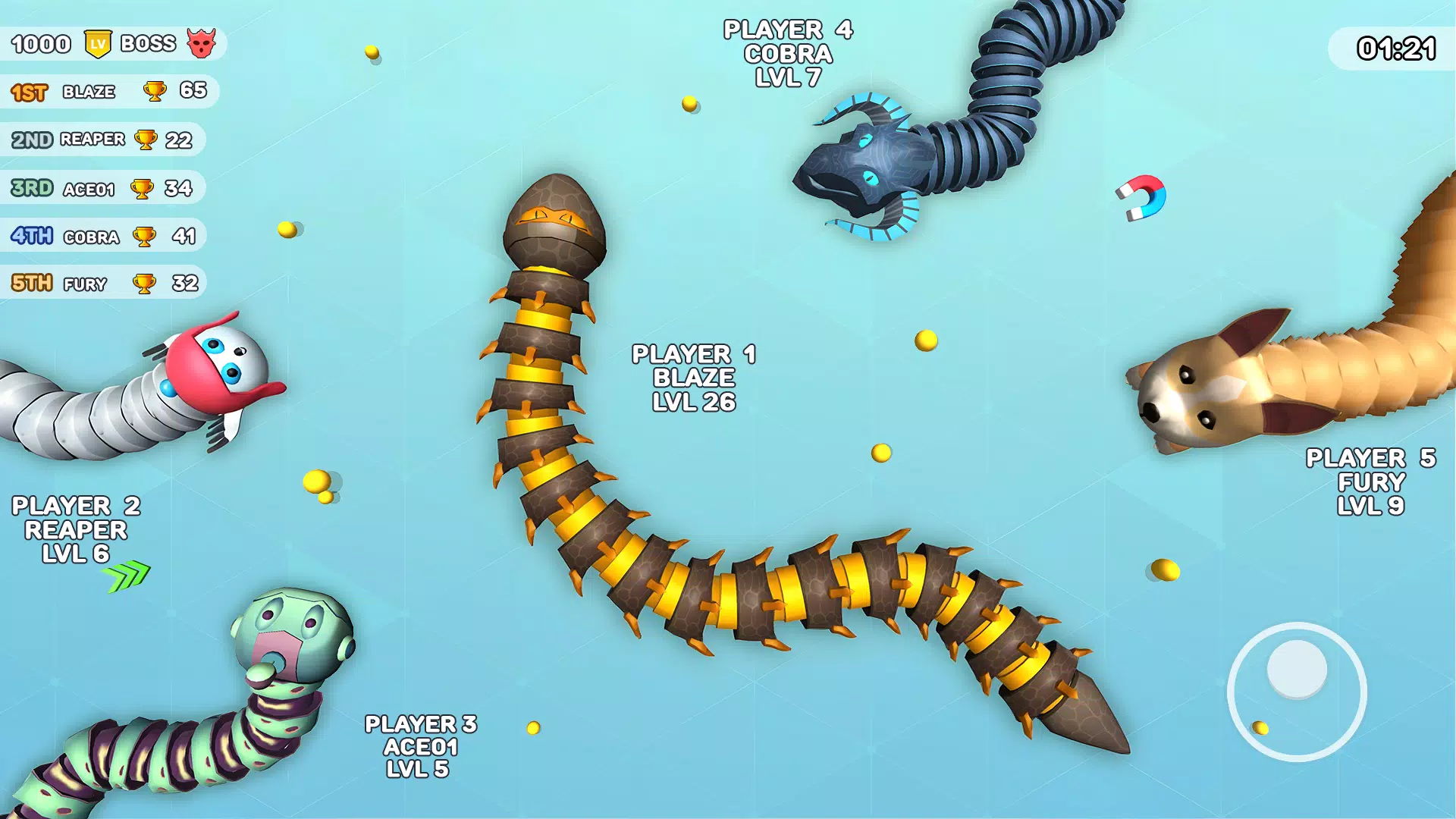 Worms Clash - Snake Games Screenshot 2