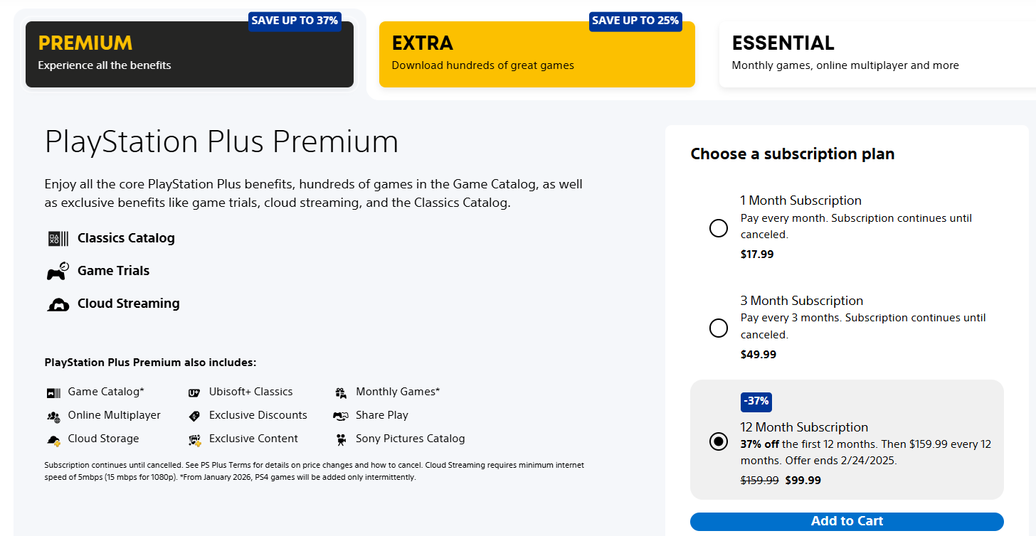 PlayStation Plus Extra và Premium: Giới hạn thời gian khuyến mãi $ 99,99 cho các thành viên mới và mất hiệu lực