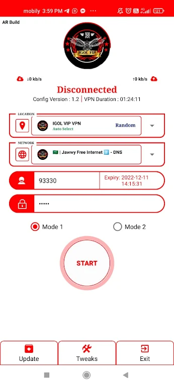 Schermata IGOL VIP - VPN 1