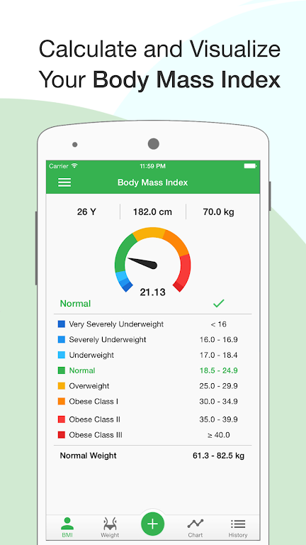 BMI Calculator: Weight Tracker Captura de pantalla 1