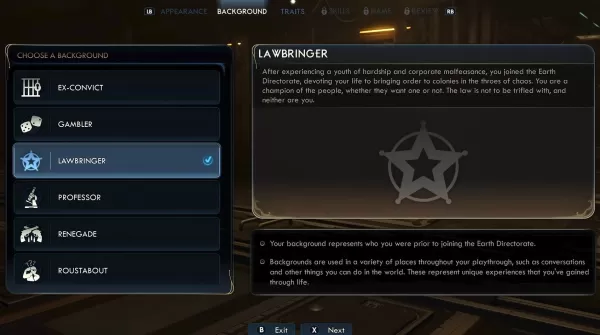 Captura de pantalla de creación de 2 personajes de los mundos externos 2