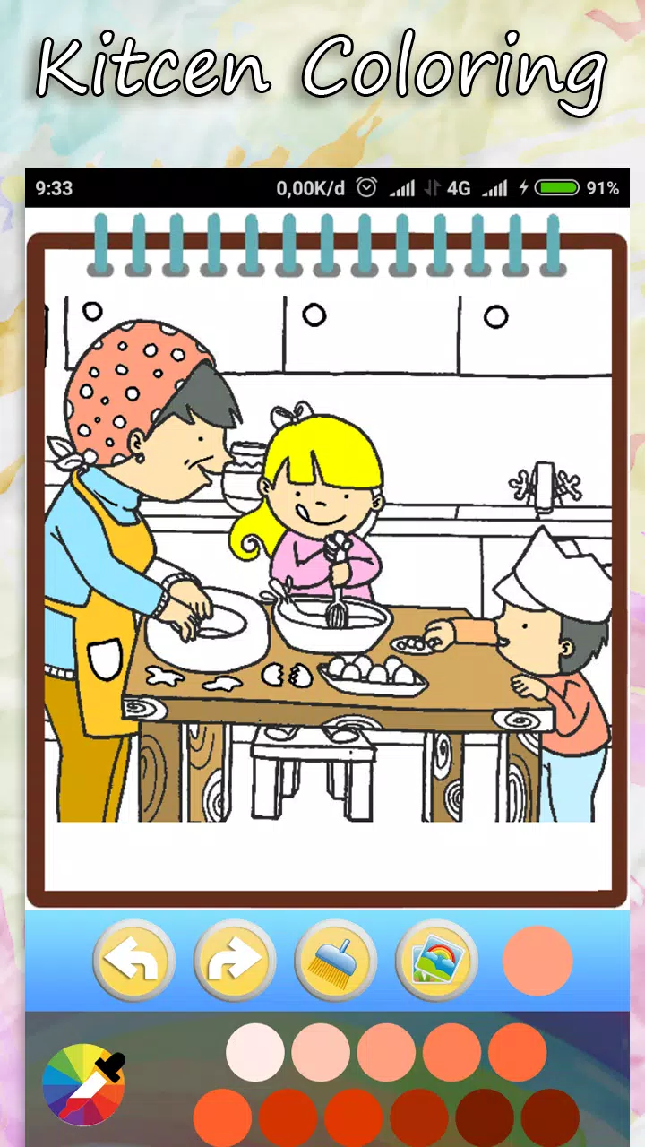 Coloring Kitchen Cooking page Captura de pantalla 4