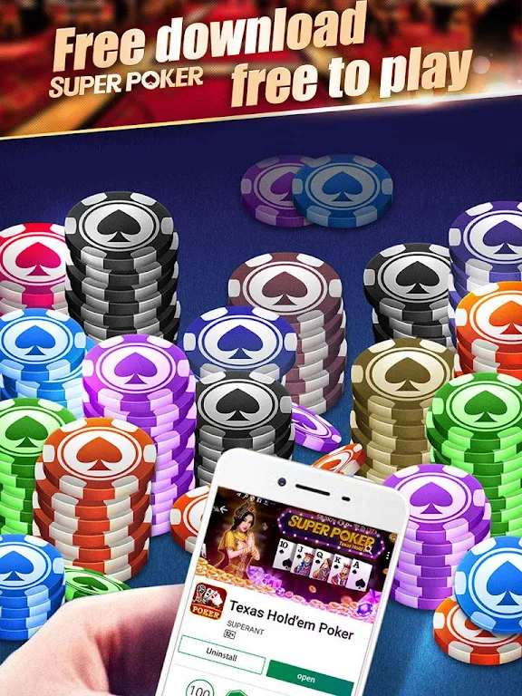 Super Texas Poker--Best Free Texas Hold’em poker Скриншот 1