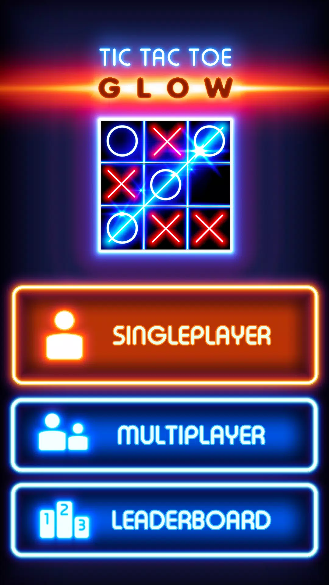 Tic Tac Toe Glow: 2 Players Capture d'écran 1