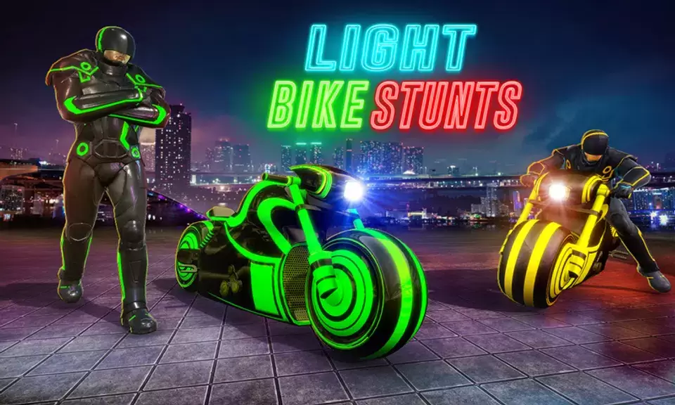 Light Bike Stunt Racing Game Screenshot 4