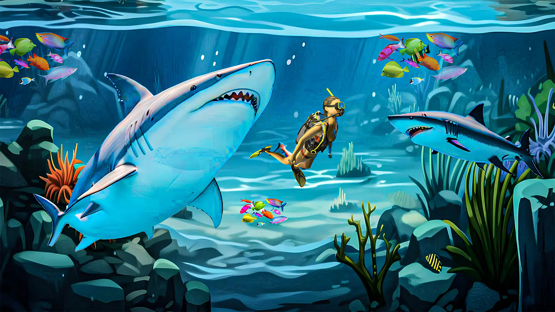 Shark Attack Games Offline Captura de pantalla 1