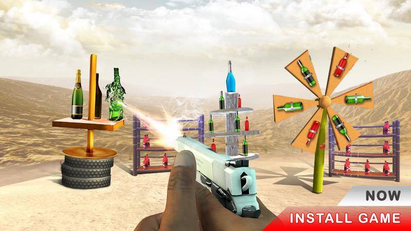 Gun Bottle Shooting game ဖန်သားပြင်ဓာတ်ပုံ 2