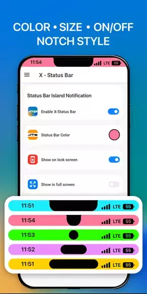 iCenter iOS 16: X - Status Bar Tangkapan skrin 4