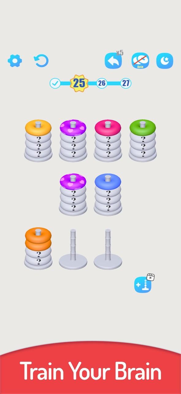 3D Color Sort Hoop Stack Schermafbeelding 2