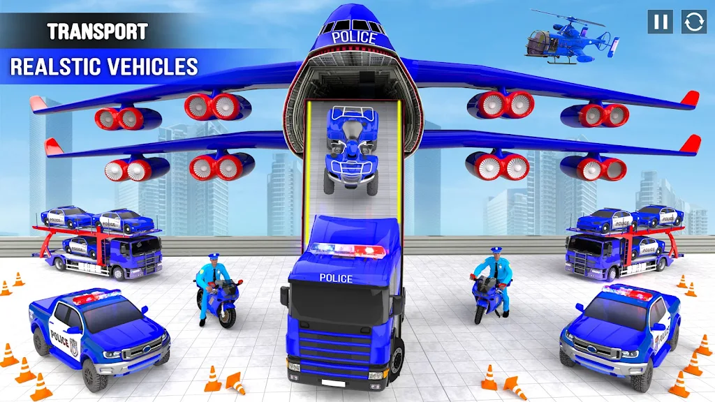 Police Car transporter Game 3D Ảnh chụp màn hình 4