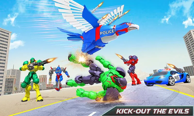 Flying Eagle Robot Car Games Tangkapan skrin 1