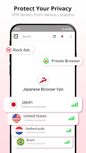 Japanese Browser Vpn: Private ภาพหน้าจอ 3