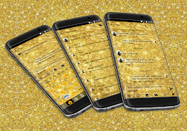 SMS Messages GlitterGold Glass स्क्रीनशॉट 1