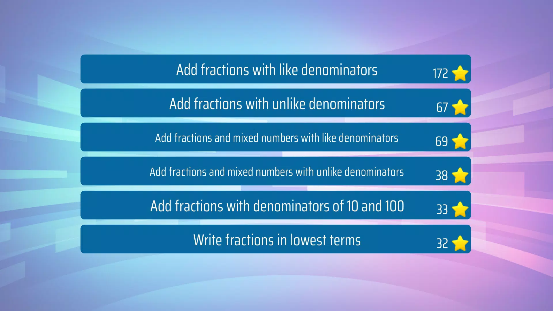 Adding Fractions Math Game Screenshot 1