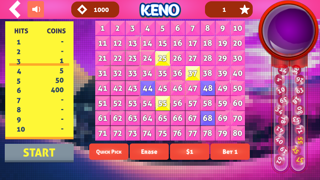 Cleo Keno - Free Keno Game Screenshot 2