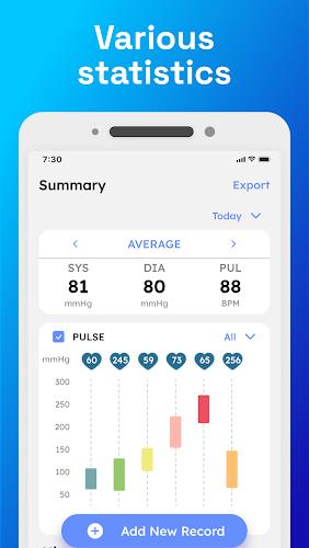 Blood Pressure Monitor App Schermafbeelding 2