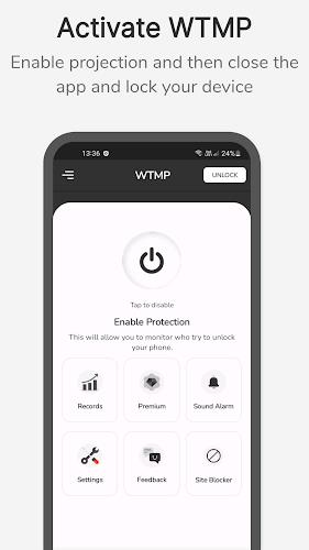 WTMP App: Who Touched My Phone Captura de pantalla 1